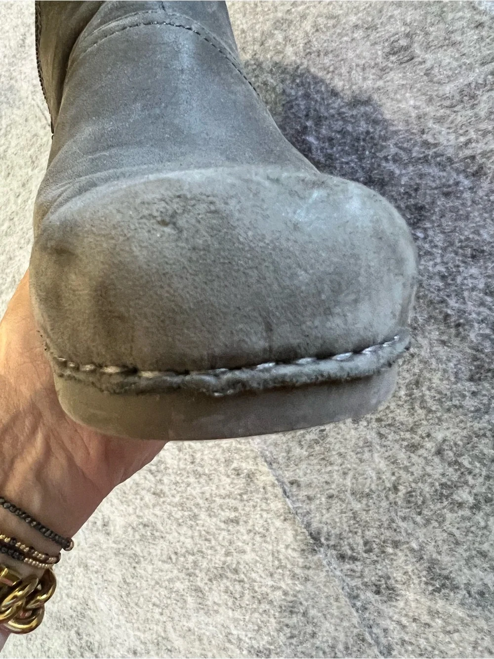 Dansko Gray Wedge Ankle Booties with Buckle